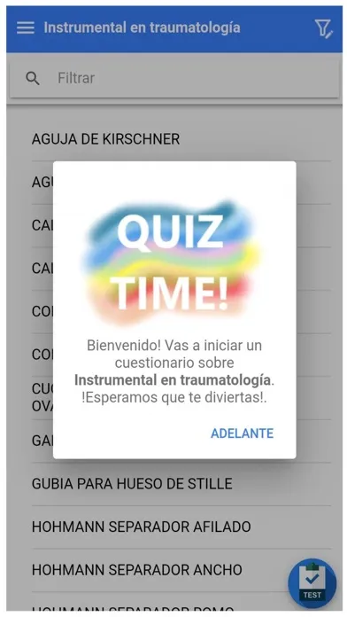 Capturas de tela do Instrumental en quirófano