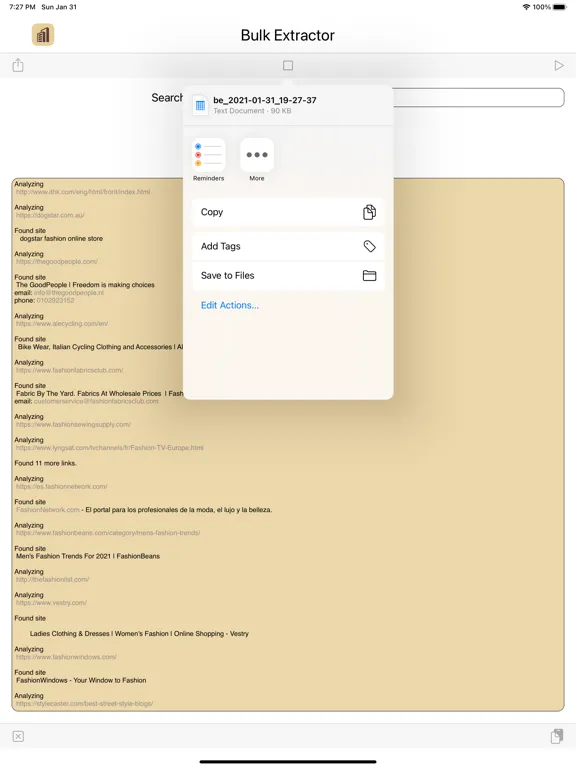 Bulk company info extractor iPad 应用截图