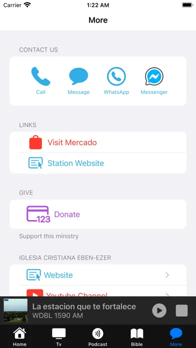 Tangkapan layar Radio Ebenezer Springfield