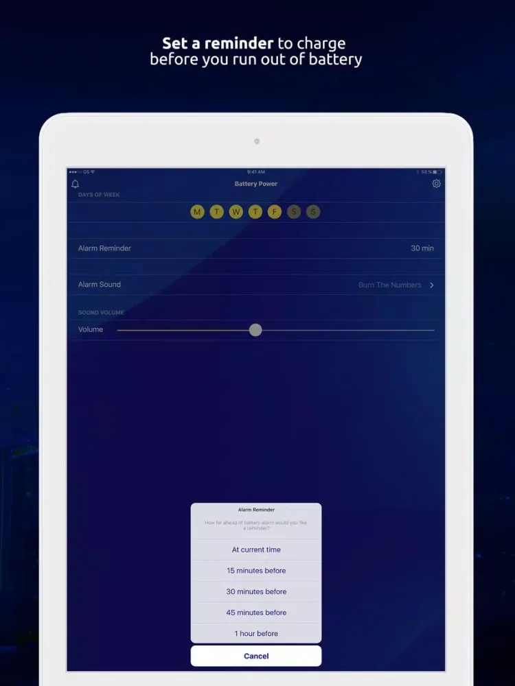 Скриншоты Battery Time Report iPad 