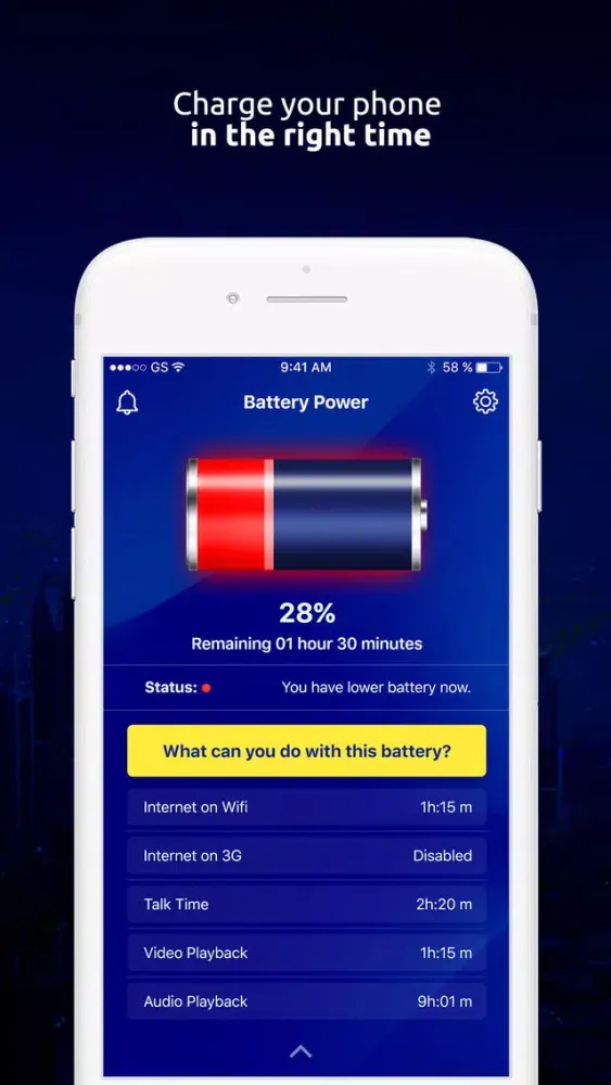 Скриншоты Battery Time Report