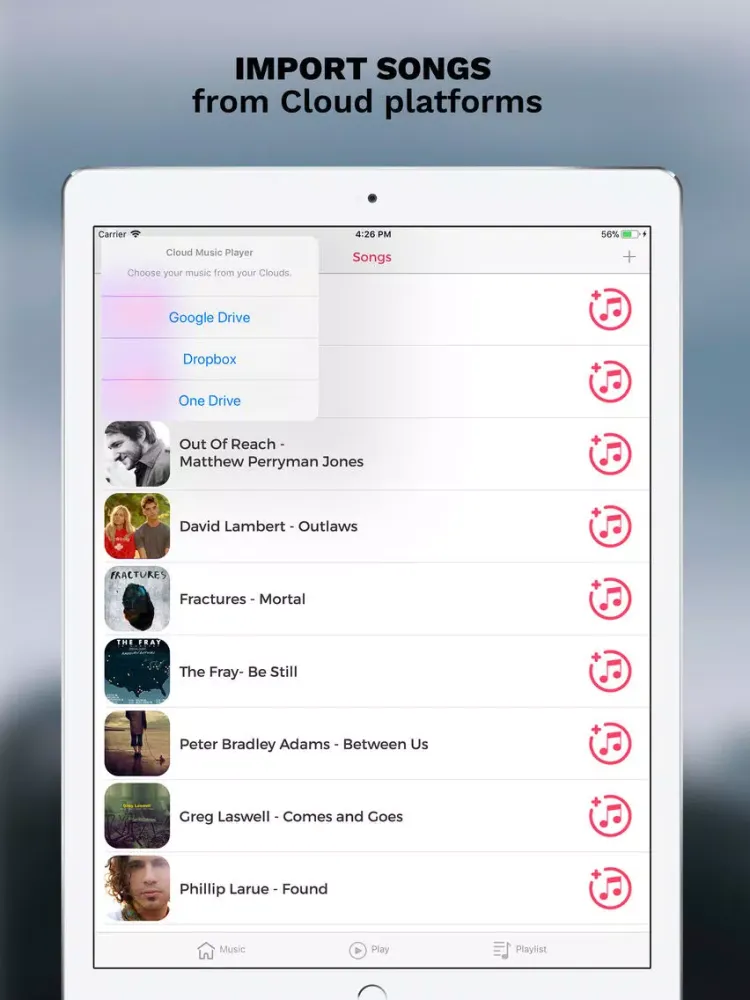 Tangkapan layar GO: My Music Library in Cloud iPad 