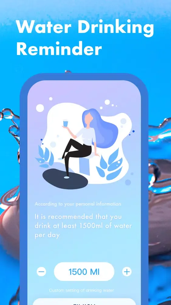 Daily water-water tracker APP سکرین شاٹس