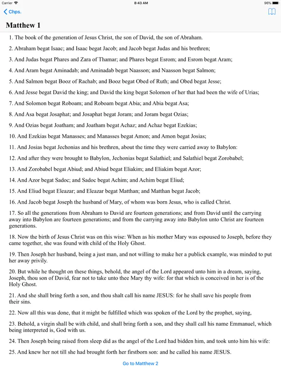 New Testament Reader (KJV) iPad  스크린샷