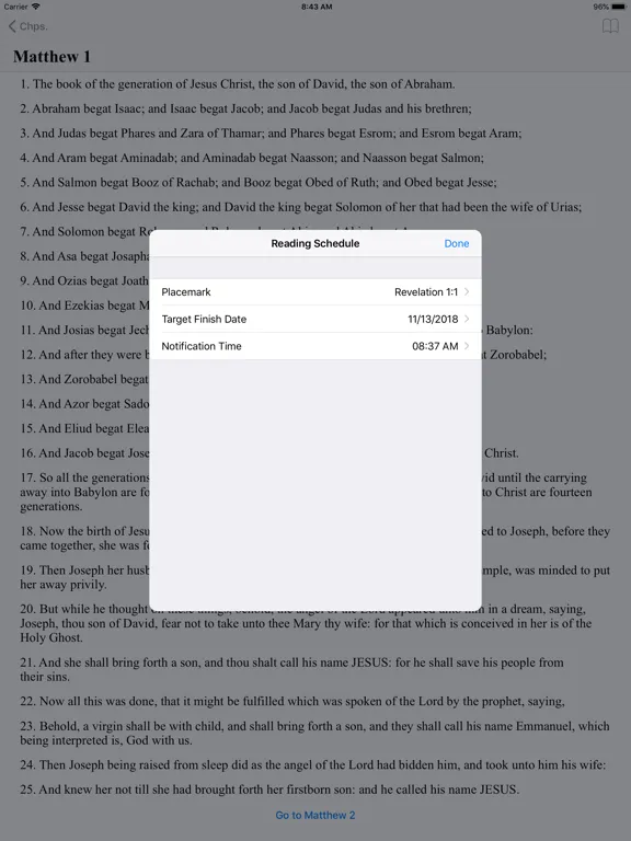 New Testament Reader (KJV) iPad  스크린샷