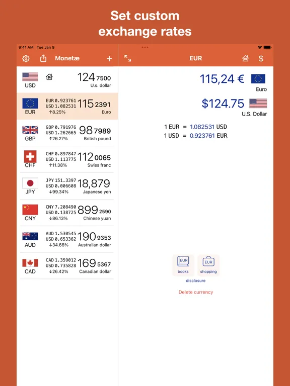 Monetae - Currency Converter iPad  Ekran Görüntüleri