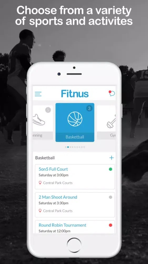 Fitnus - Join/Create Pick-Up Sports & Activities.应用截图