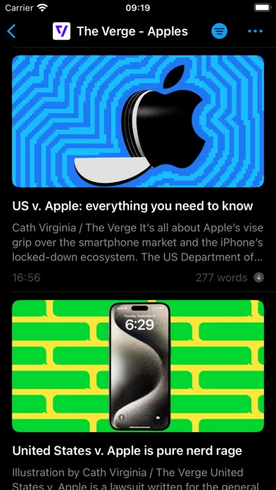 Capturas de pantalla de Wire: RSS News Reader