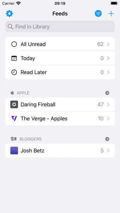 Capturas de pantalla de Wire: RSS News Reader