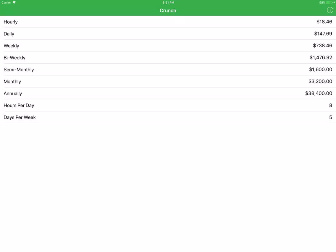 تصاویر Crunch Salary/Wage Calculator iPad 