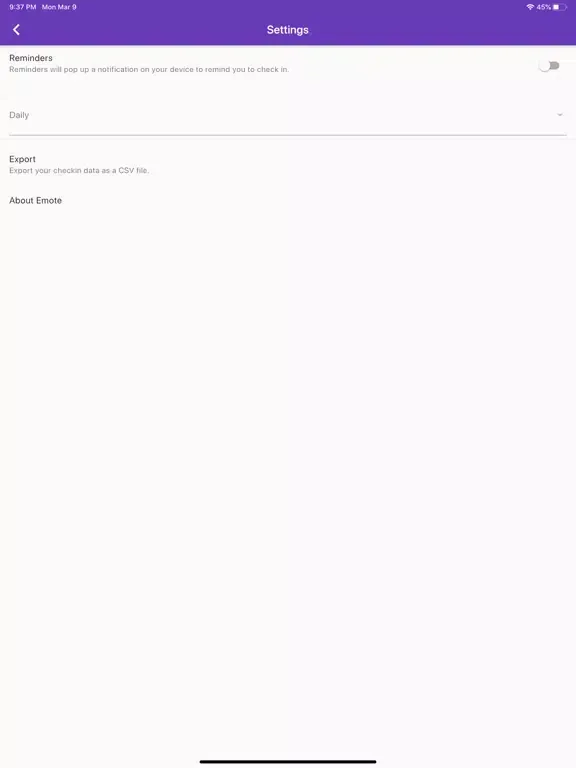 Captures d'écran de Emote emotion logging iPad 