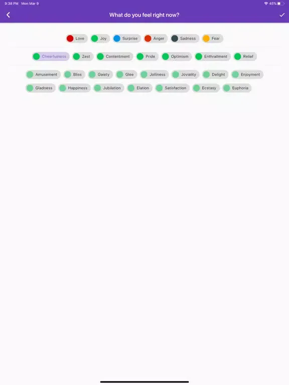 Captures d'écran de Emote emotion logging iPad 