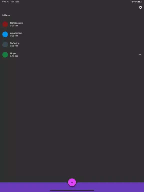 Captures d'écran de Emote emotion logging iPad 
