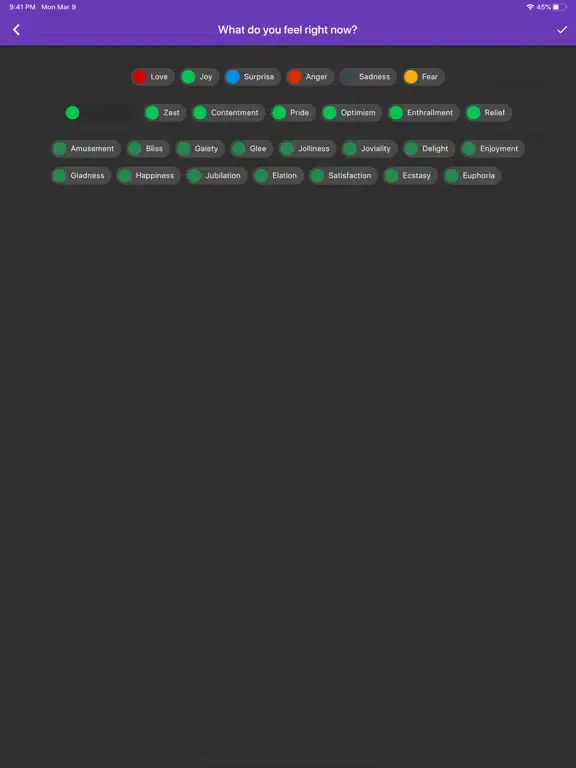 Captures d'écran de Emote emotion logging iPad 