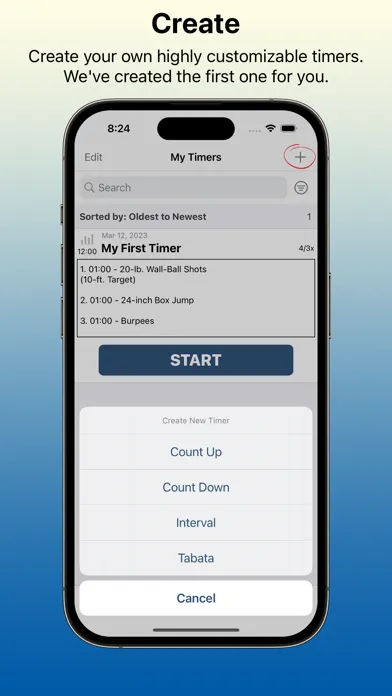 Tangkapan skrin Time2WOD - HIIT & WOD Timer