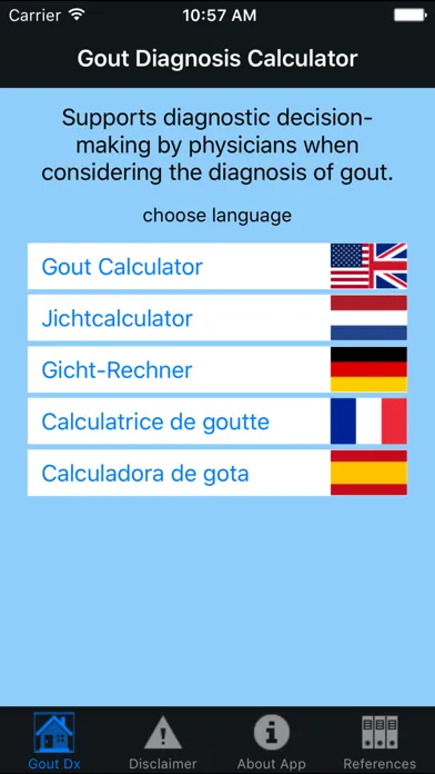 Zrzuty ekranu Gout Diagnosis