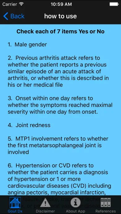 Zrzuty ekranu Gout Diagnosis