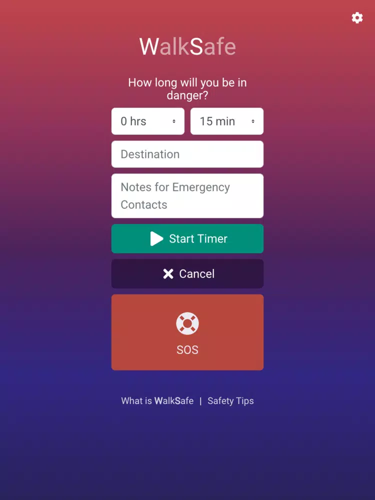 WalkSafe - Emergency SOS Timer iPad  スクリーンショット