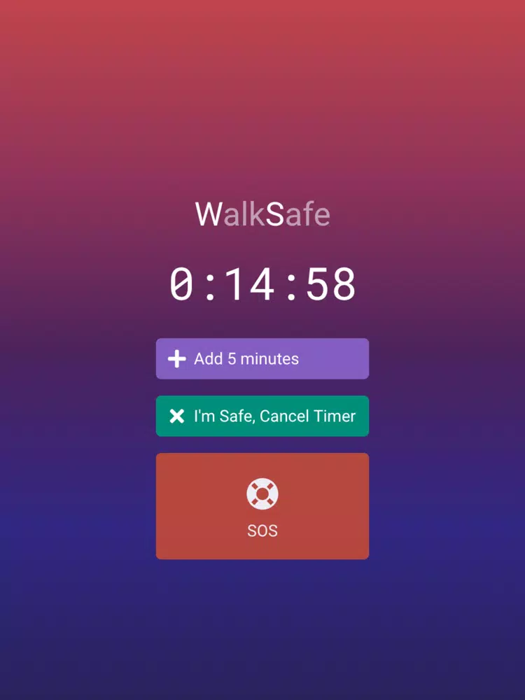 WalkSafe - Emergency SOS Timer iPad  スクリーンショット