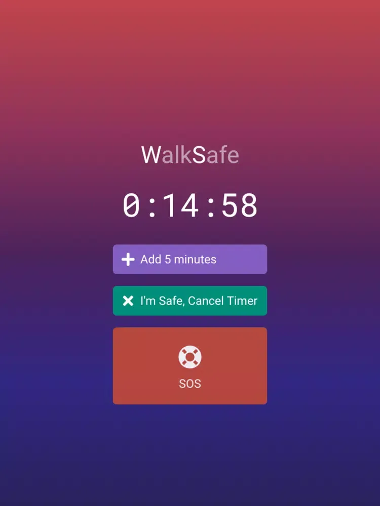 WalkSafe - Emergency SOS Timer iPad  スクリーンショット