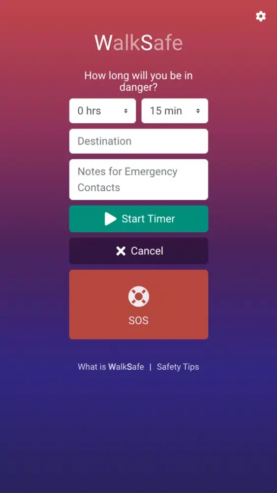 WalkSafe - Emergency SOS Timer スクリーンショット