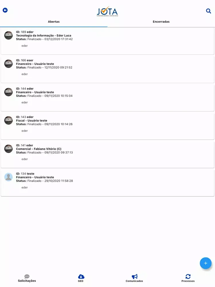 Ảnh chụp màn hình của Jota Contabilidade iPad 