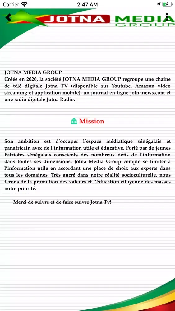 Capturas de tela do JOTNA MEDIA GROUP