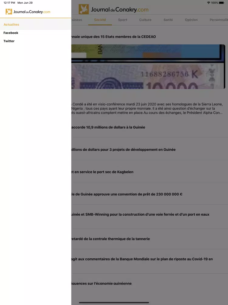 Journal de Conakry iPad 应用截图