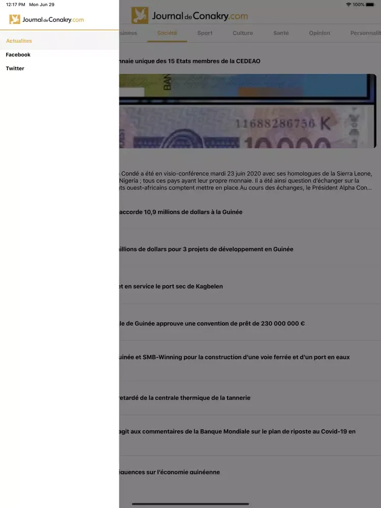 Journal de Conakry iPad  스크린샷