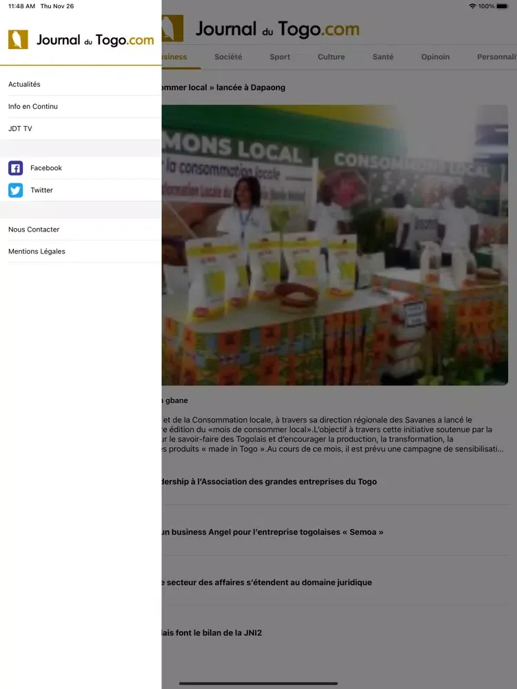 Journal du Togo iPad 应用截图