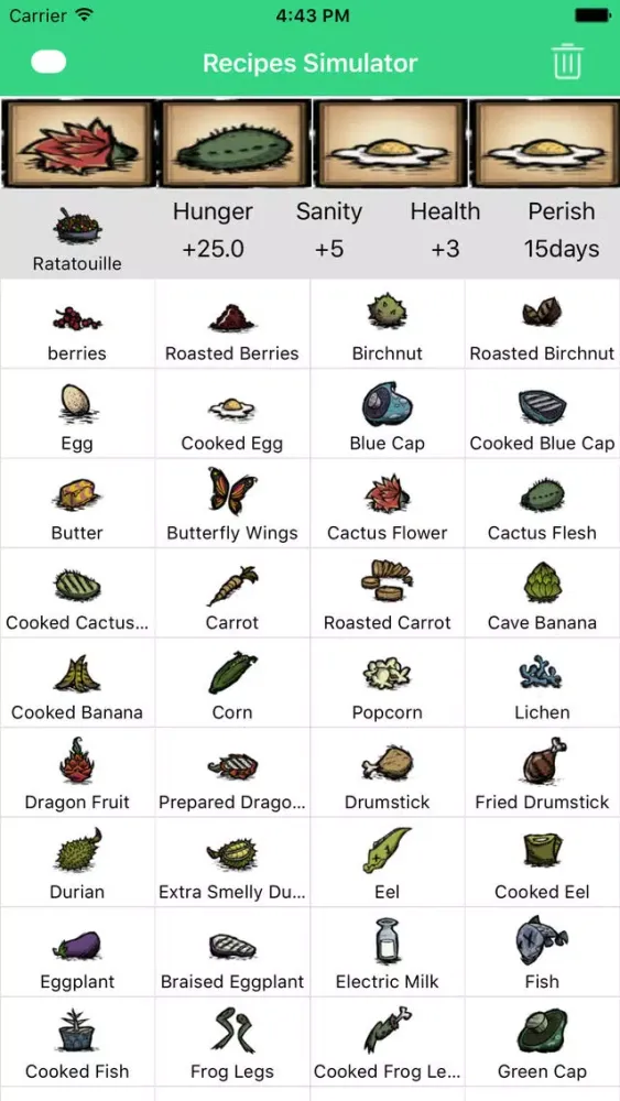 Recipes Simulator for Don't Starve Ekran Görüntüleri