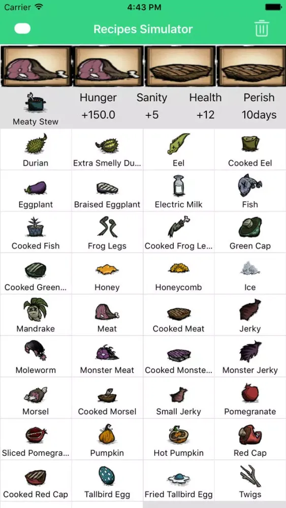 Recipes Simulator for Don't Starve Ekran Görüntüleri