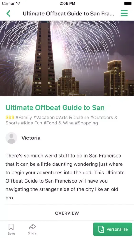 Tangkapan skrin Trip Ideas by Jovia: San Francisco and Bay Area