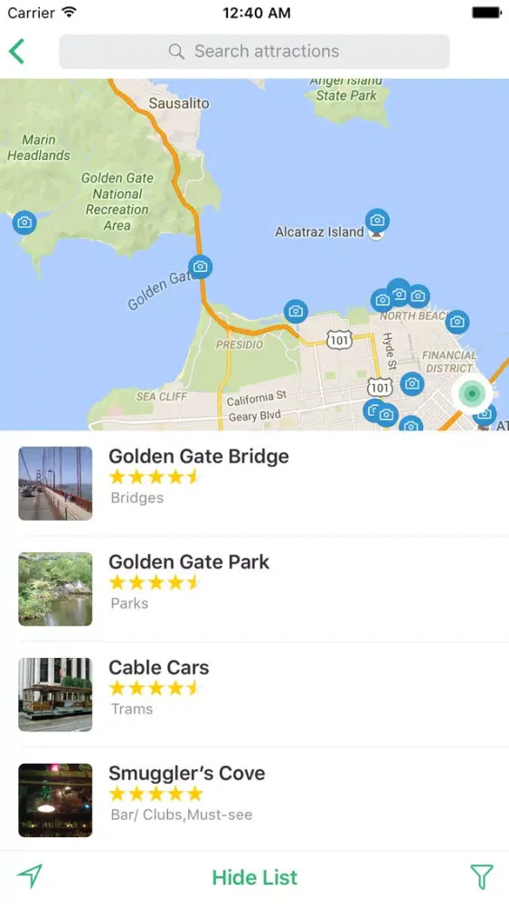 Tangkapan skrin Trip Ideas by Jovia: San Francisco and Bay Area
