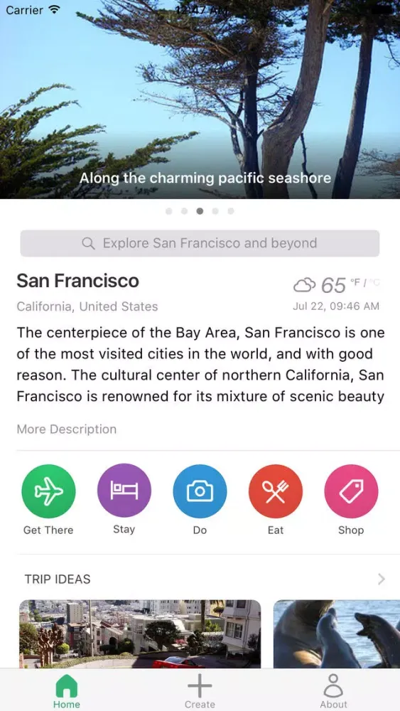 Tangkapan skrin Trip Ideas by Jovia: San Francisco and Bay Area