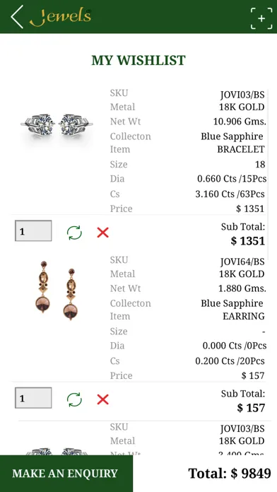 Tangkapan skrin Jewels E-commerce