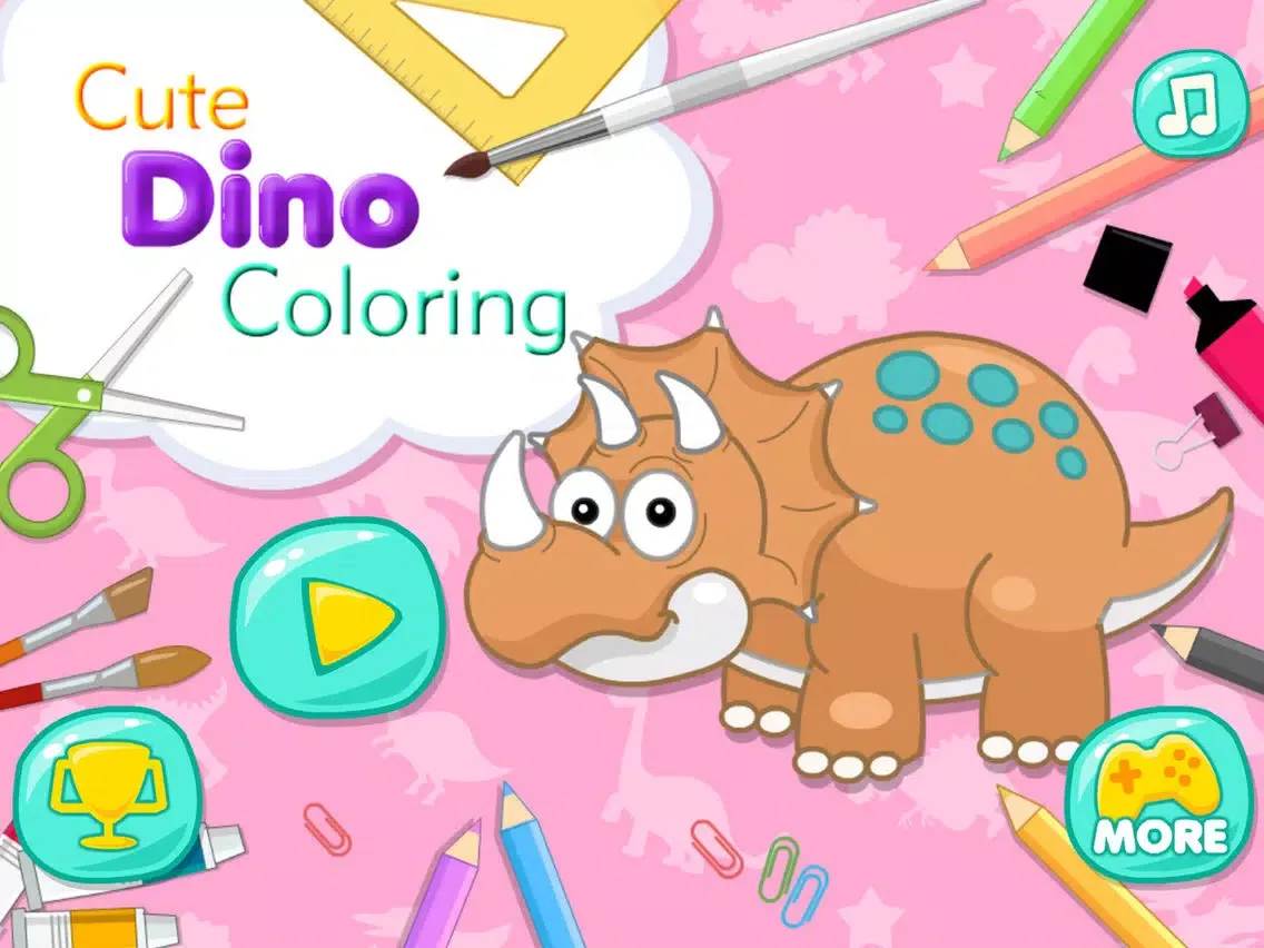 Capturas de tela do Cute Dino Coloring - Drawing Painting Graffiti Dino Picture Book iPad 