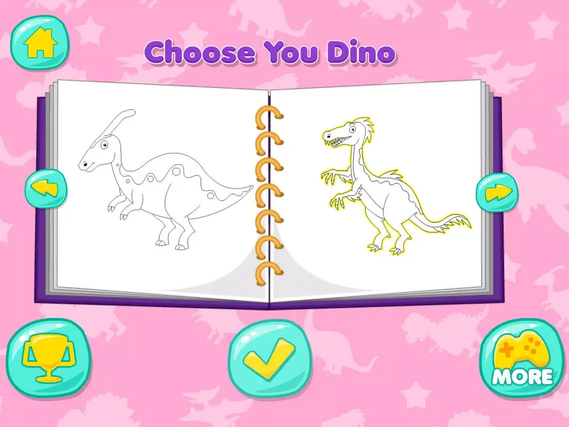 Capturas de tela do Cute Dino Coloring - Drawing Painting Graffiti Dino Picture Book iPad 