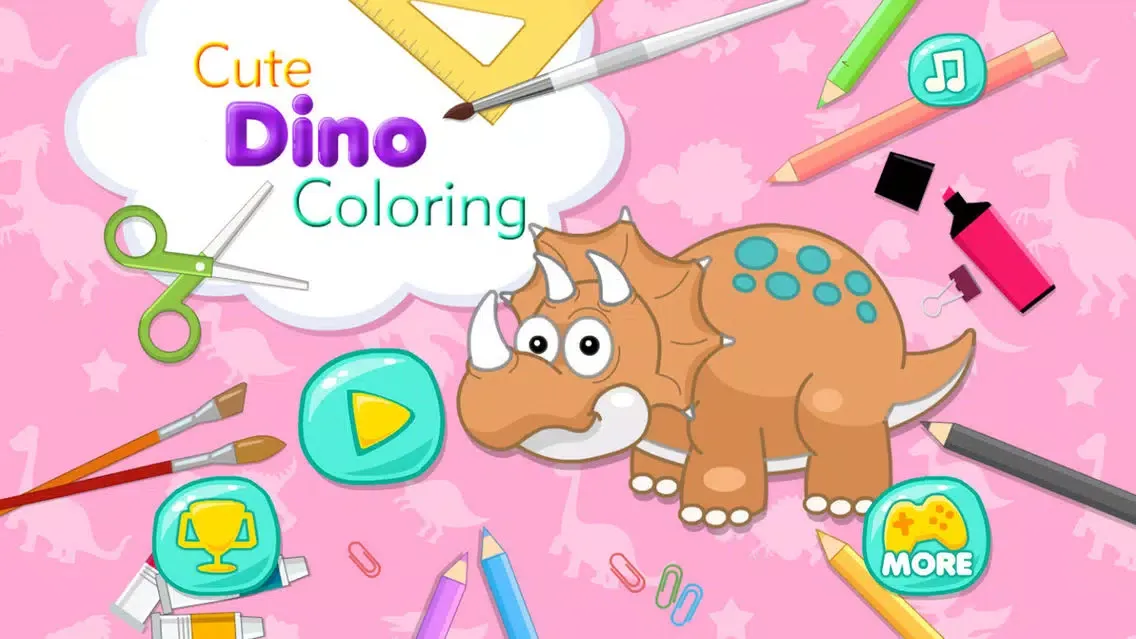Capturas de tela do Cute Dino Coloring - Drawing Painting Graffiti Dino Picture Book