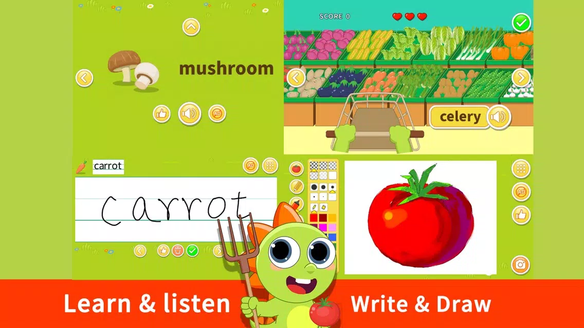 Draw And Learn Vegetables Ekran Görüntüleri
