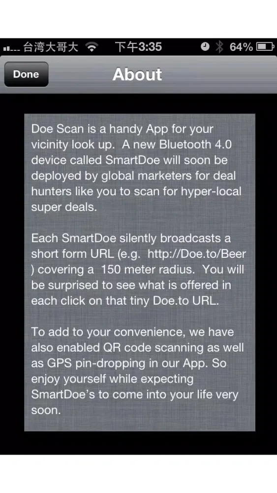 Tangkapan layar Doe Scan BLE