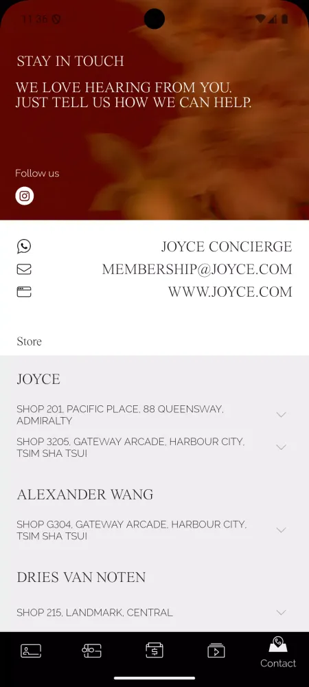 Capturas de tela do JOYCE Membership