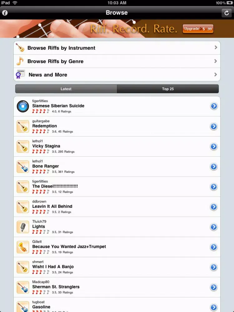 Capturas de pantalla de Riff Raters Lite iPad 