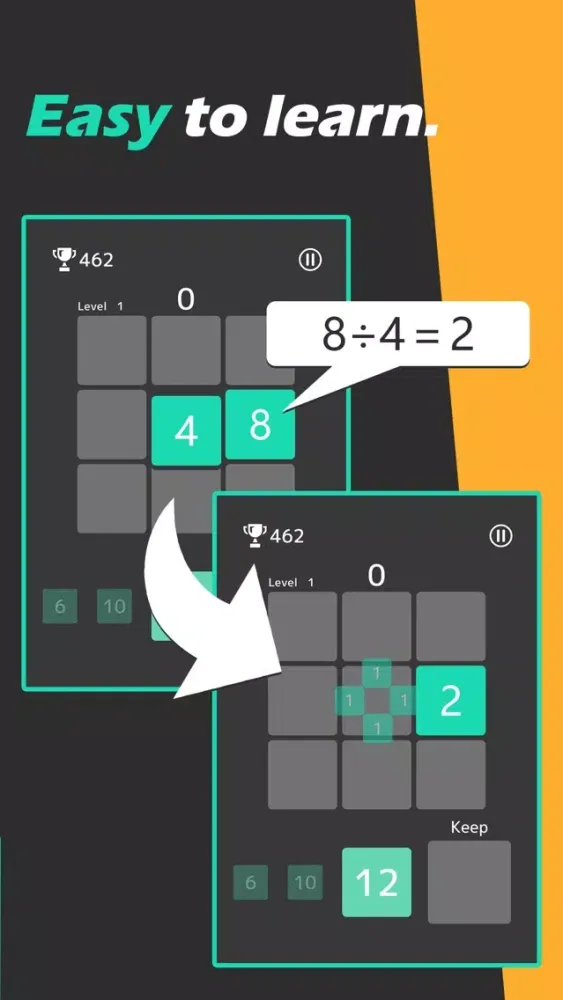 Ảnh chụp màn hình của Divide Numbers