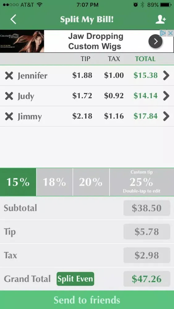 Split My Bill-Fast & Easy Tip スクリーンショット