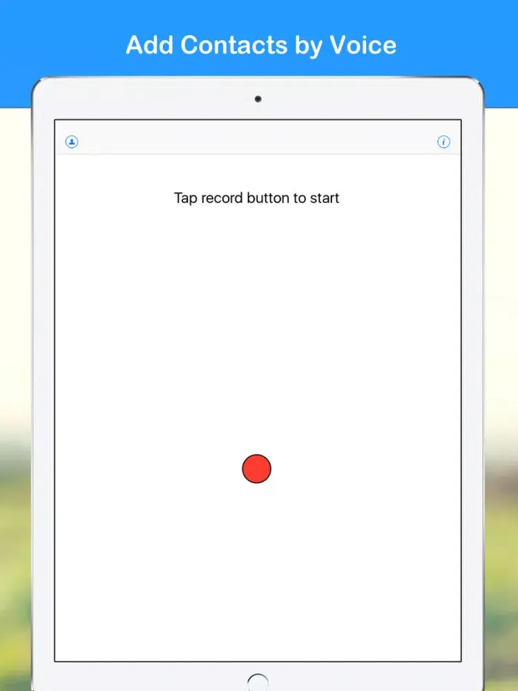 Voice to Contacts iPad  Screenshots