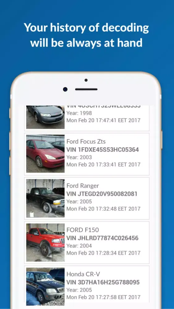 Epicvin VIN decoder & history reports Screenshots
