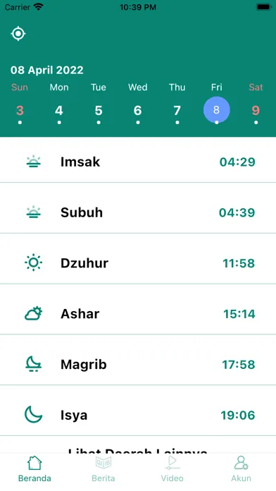 Screenshot di Jadwal Imsakiyah 2022 / 1443H