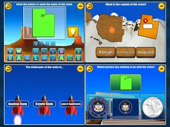 Fifty States and Capitals Game iPad  스크린샷
