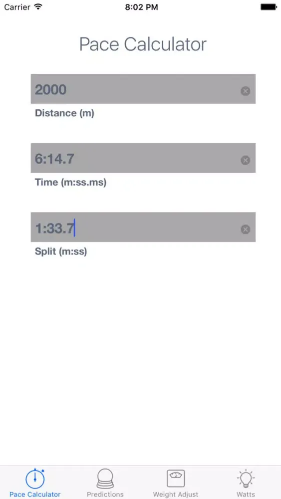 Screenshot di ErgCalc - Split Calculator